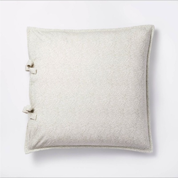 Euro Decorative Border Cotton Slub Print Sham Teal/Green– Threshold Studio McGee - Picture 2 of 7